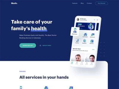 Doctor Service Web Theme  - Free template