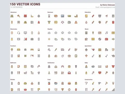 150 Free Vector Icons  - Free template