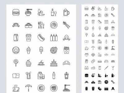 50 Food & Drink Free Icons  - Free template