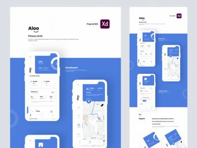 Aloo - Fitness UI Kit for Adobe XD  - Free template