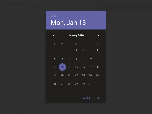 Android Calendar  - Free template