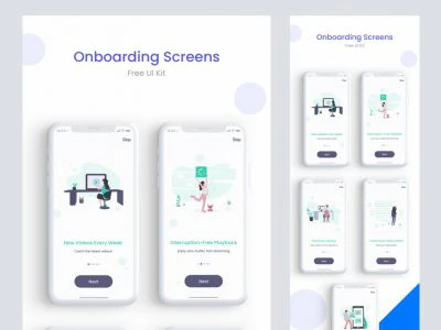 App Onboarding Walkthrough Screens  - Free template