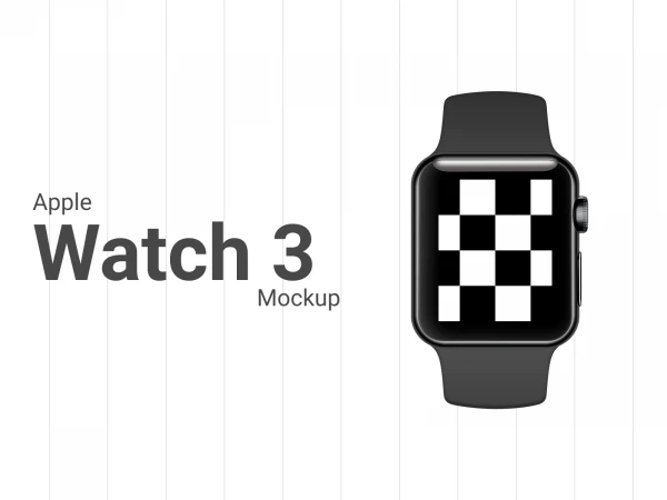 Apple Watch 3 42mm Black Mockup  - Free template