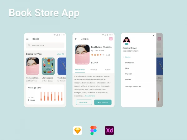 Book Store App  - Free template