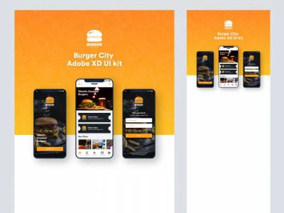 Burger City - Free Adobe XD UI Kit  - Free template