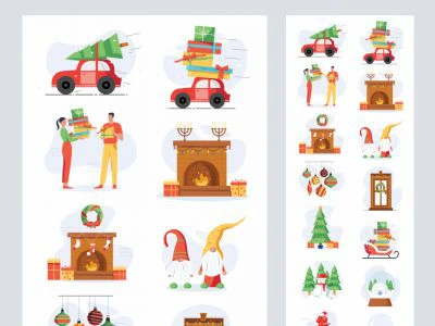 Christmas Free Illustration Pack  - Free template