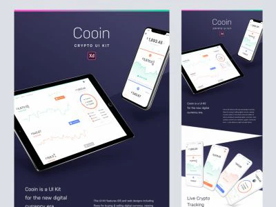 Cooin Crypto UI Kit for Adobe XD  - Free template