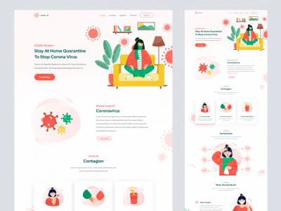 COVID-19 Landing Page for Figma  - Free template