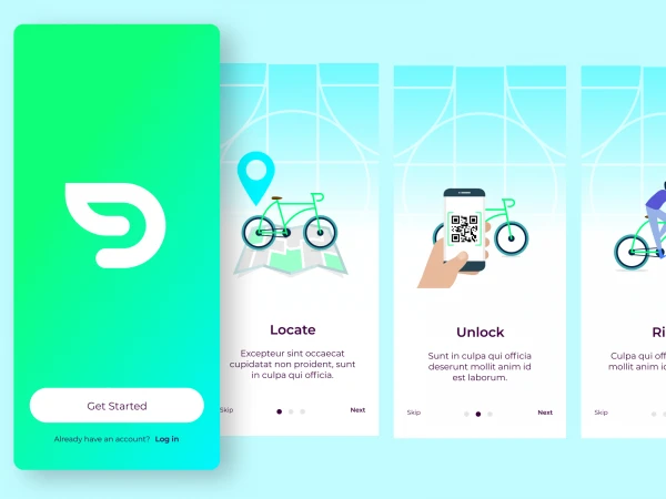 Dash Bike Sharing App  - Free template