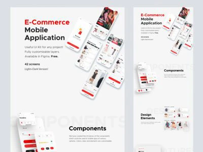 E-Commerce Mobile App for Figma  - Free template