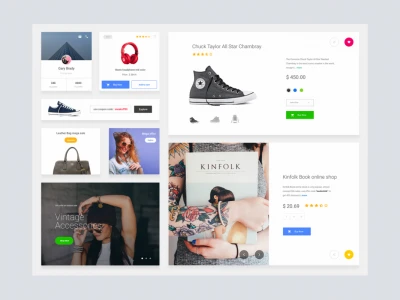 eCommerce Cards Free Sketch UI Kit  - Free template