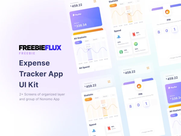 Expense Tracker UI Kit  - Free template