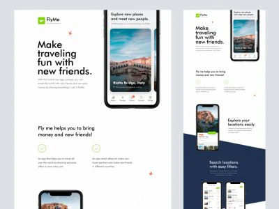 FlyMe - Free Travel App UI Kit  - Free template