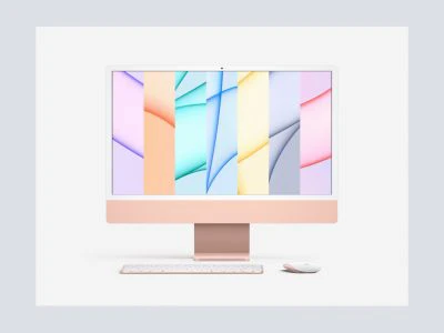 Free iMac 24-inch Mockup (2021)  - Free template
