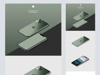 Free iPhone 11 Pro Isometric Mockup  - Free template