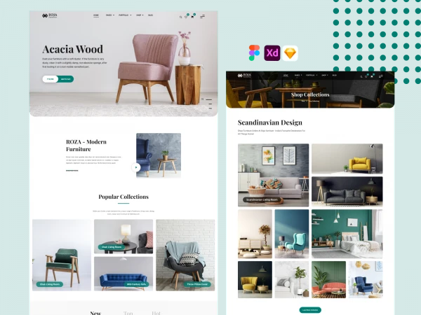 Furniture Website Design UI Concept  - Free template