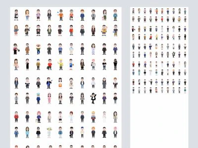 GEE! ME - 100 Illustration Characters  - Free template