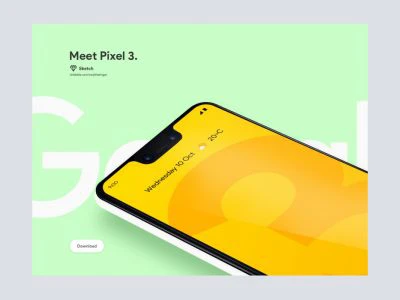 Google Pixel 3 Mockup  - Free template
