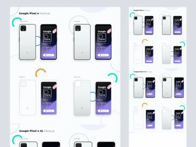 Google Pixel 4 and 4 XL mockup for Figma  - Free template