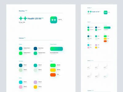 Health Industry Design System UI Kit for Adobe XD  - Free template