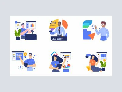 Hitu Free Illustration Components for Figma  - Free template