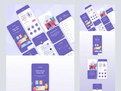 Home Cleaning App for Adobe XD  - Free template