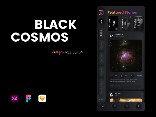 Instagram Black Cosmos  - Free template