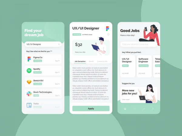 Job Finder App  - Free template
