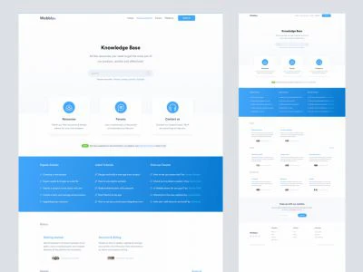 Knowledge Base Landing Page for Sketch  - Free template