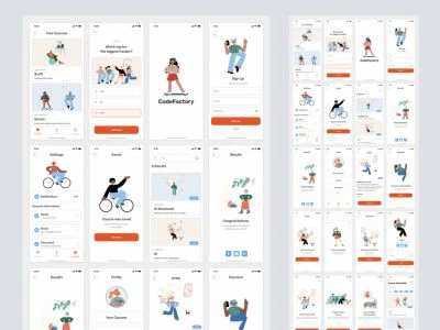 Learning Free Mobile App for Figma  - Free template
