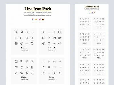 Line Free Icons Pack  - Free template