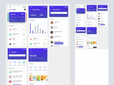 Mobile Wallet App for Sketch  - Free template