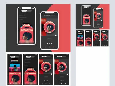 Music App Player for Adobe XD  - Free template
