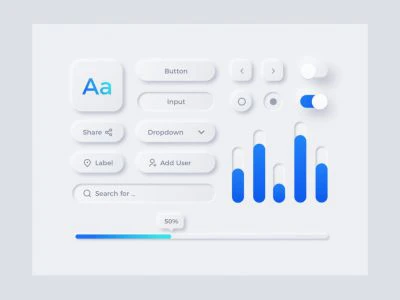 Neumorphism UI Elements for Sketch  - Free template