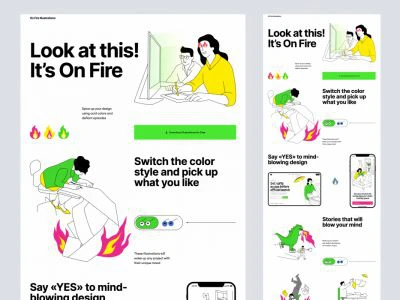 On Fire Free Illustrations  - Free template
