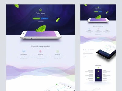 One Page App Landing Page  - Free template