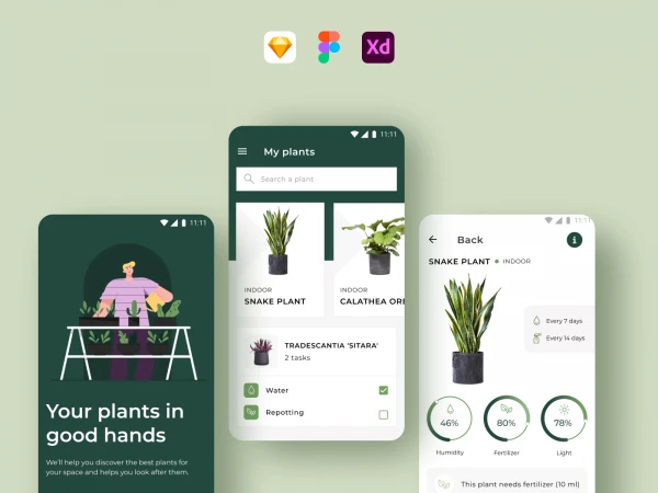 Plants Android App  - Free template