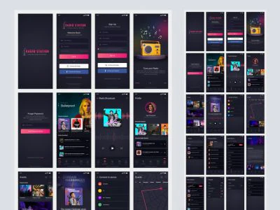 Podcast App Free UI Kit for Adobe XD  - Free template