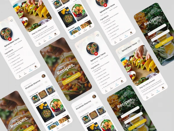 Recipes- Cooking App  - Free template