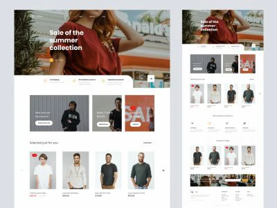 Responsive eCommerce UI Kit for Adobe XD  - Free template
