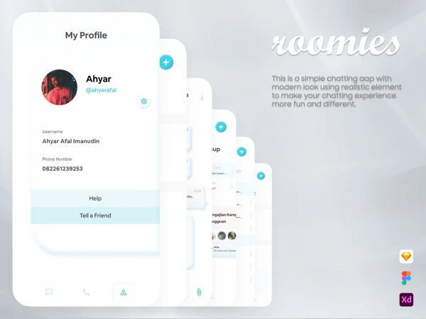 Roomies Chat App  - Free template