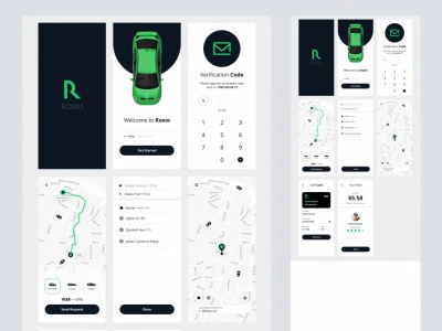 Roxio - Free Taxi App for Adobe Xd  - Free template