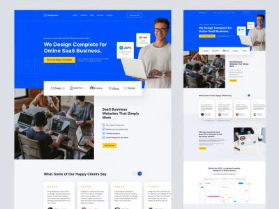 SaaS Business - Free Landing Page for Sketch  - Free template