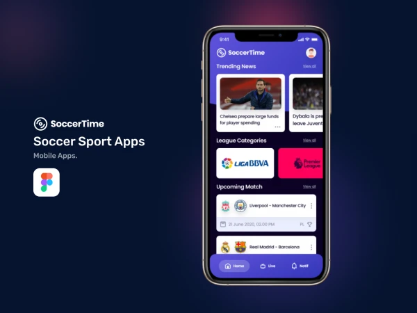 Soccer App  - Free template