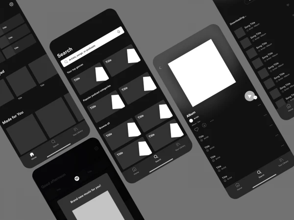 Spotify Mobile UI Kit  - Free template