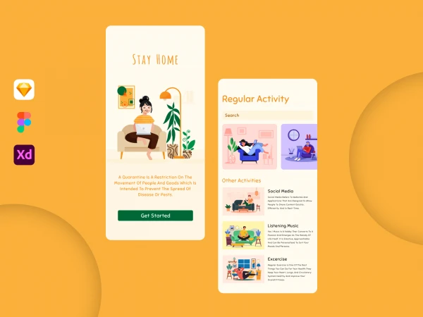 Stay Home App  - Free template