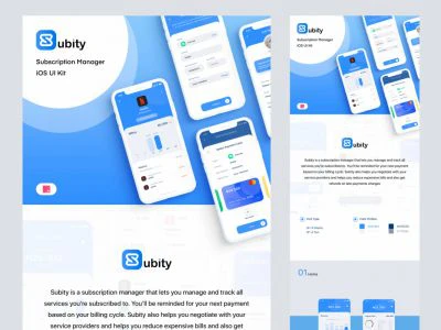 Subity UI Kit - Subscription Manager  - Free template