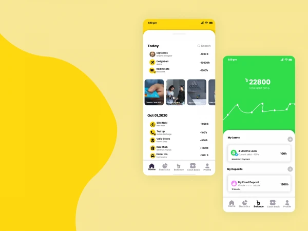 Taka Naki Mobile Banking App  - Free template