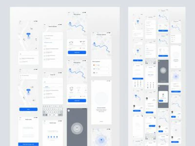 Taxi App UI Kit for Figma  - Free template
