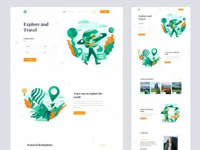Tour and Travel Website for Figma  - Free template